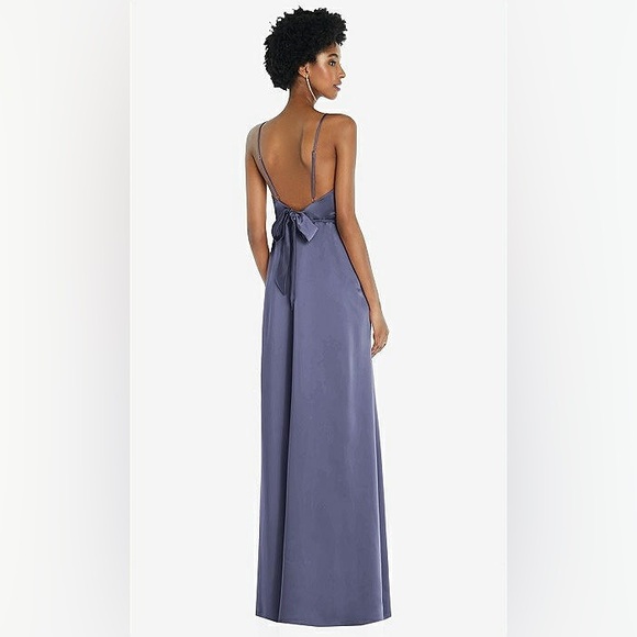 NEW - DESSY GROUP - 8218 HALTER DRESS - ATLANTIC BLUE - SIZE L - Picture 5 of 6